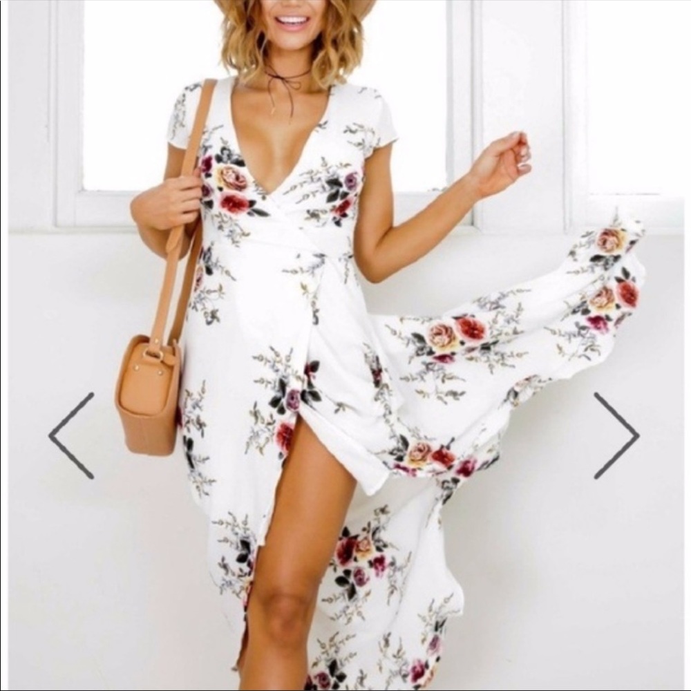 Showpo Hello Molly Floral Wrap Maxi Dress Size 4